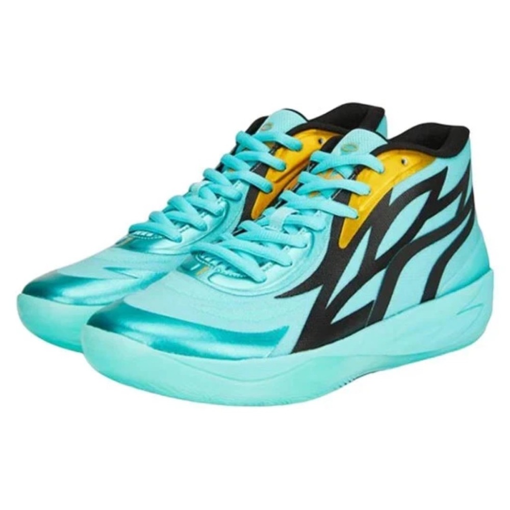Men's Puma MB.02 Honeycomb Melo Basketball Shoes 10 Elektro Aqua 377590 01 - Picture 4 of 14